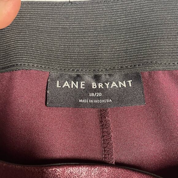 Lane Bryant Burgundy Faux Leather Pull On Stretch Pants Size 18/20 - Picture 4 of 4